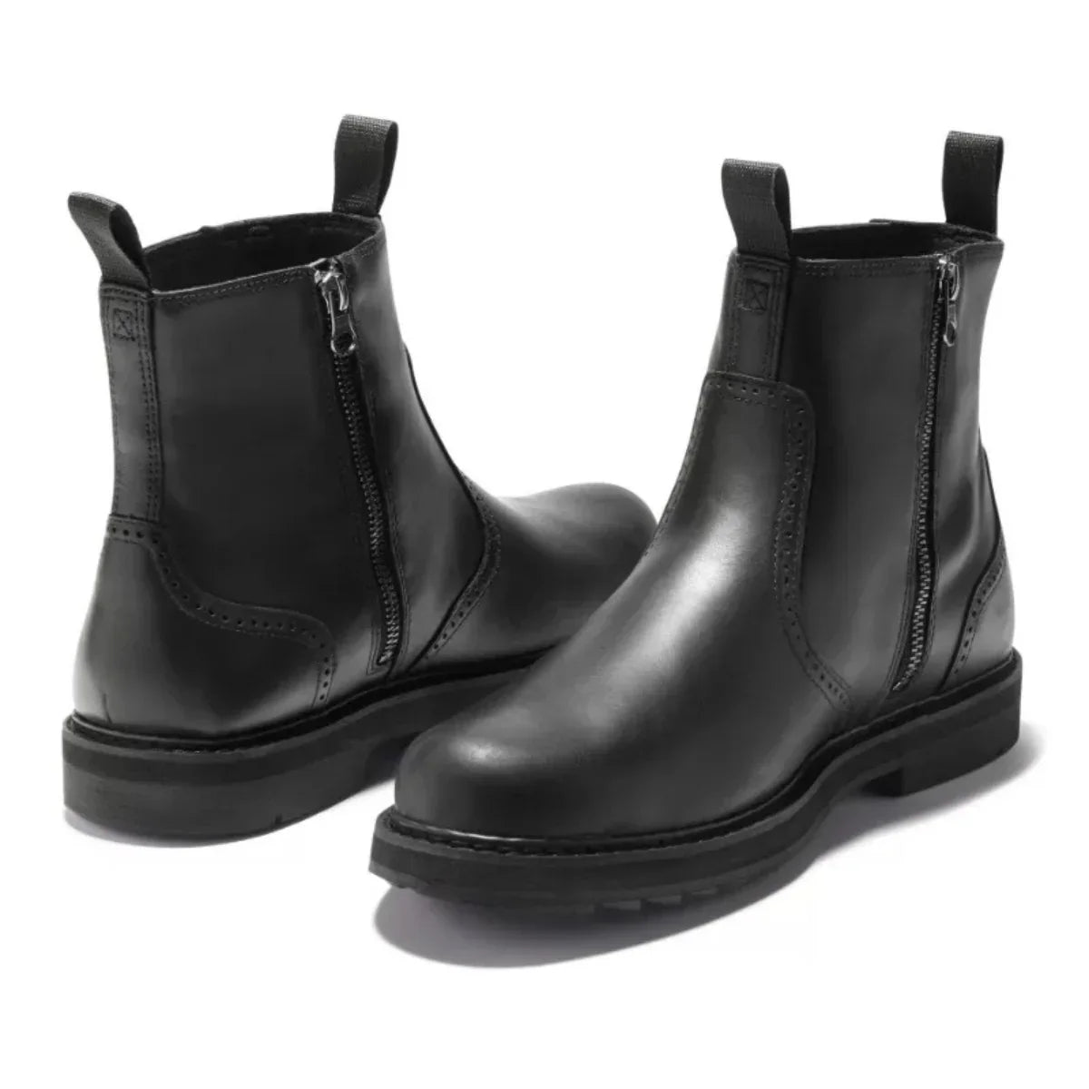 Men's Chelsea Boots with Side Zip and Lug Sole