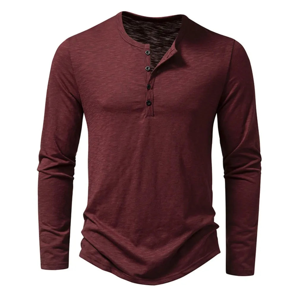 Men's Long Sleeve Henley Shirt