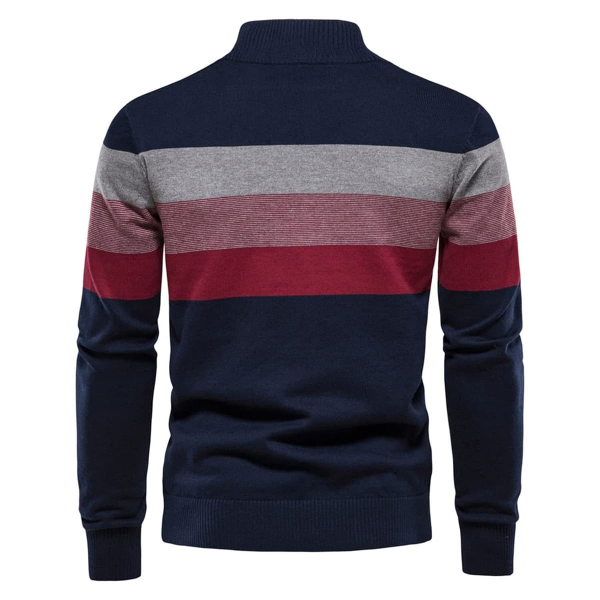 Men's Colour-Block Quarter-Zip Knit Jumper