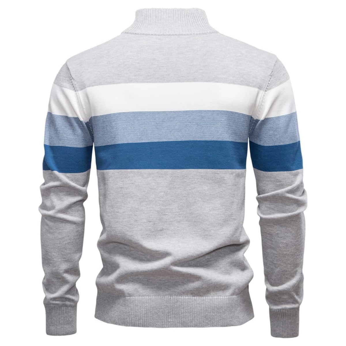Men's Colour-Block Quarter-Zip Knit Jumper