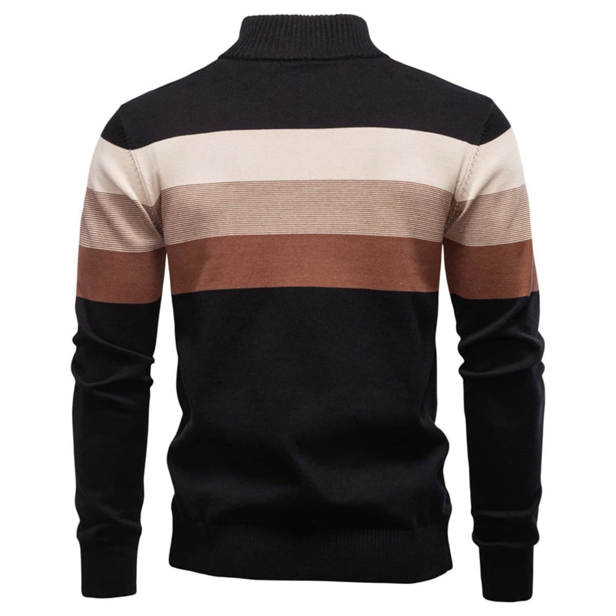 Men's Colour-Block Quarter-Zip Knit Jumper