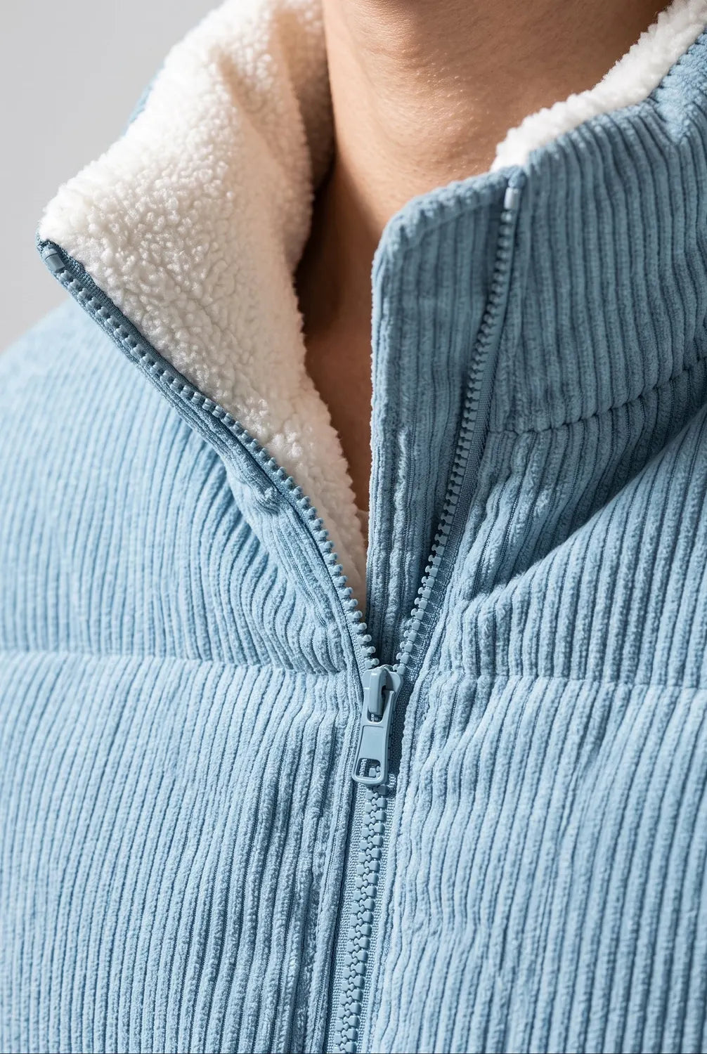 Men's Corduroy Collar Quilted Puffer Jacket