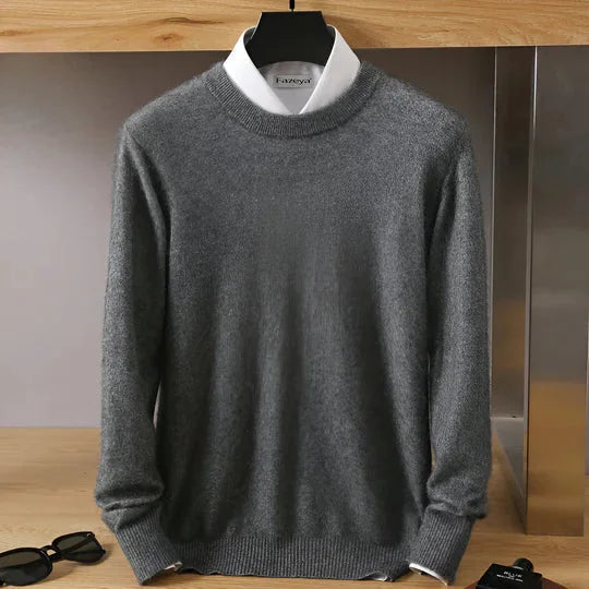 Men's Plain Crew Neck Knitted Jumper