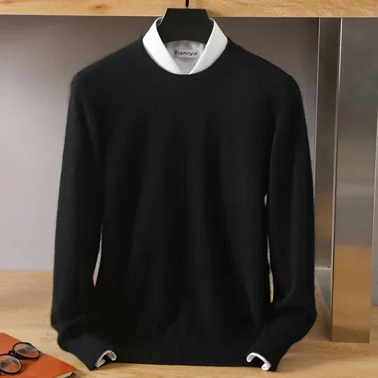 Men's Plain Crew Neck Knitted Jumper