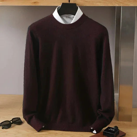 Men's Plain Crew Neck Knitted Jumper