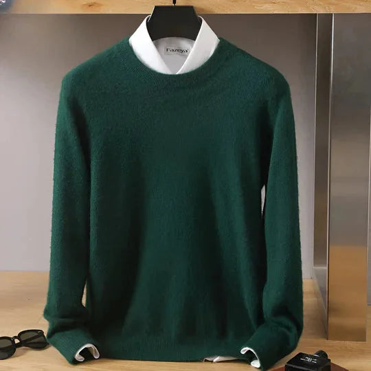 Men's Plain Crew Neck Knitted Jumper