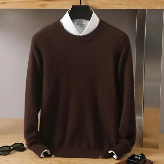 Men's Plain Crew Neck Knitted Jumper