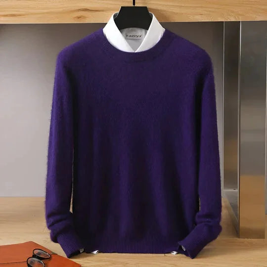 Men's Plain Crew Neck Knitted Jumper