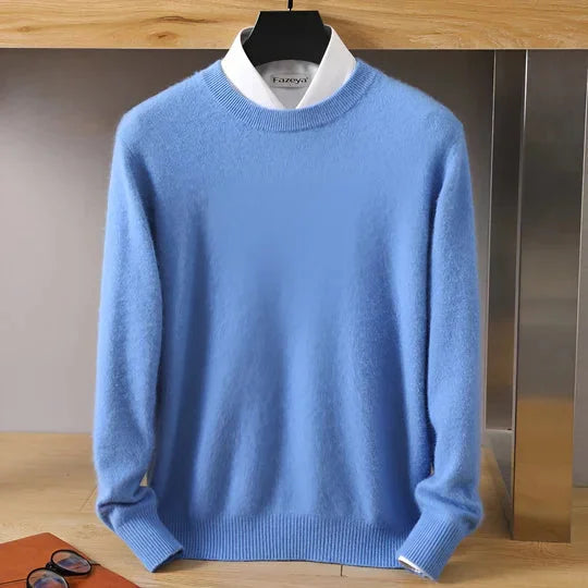 Men's Plain Crew Neck Knitted Jumper
