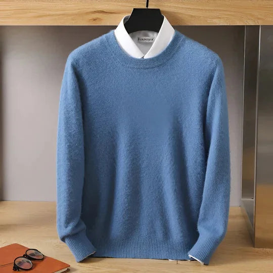 Men's Plain Crew Neck Knitted Jumper