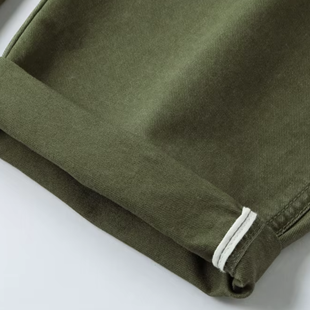 Men's Cropped Cargo Trousers with Contrast Waistband