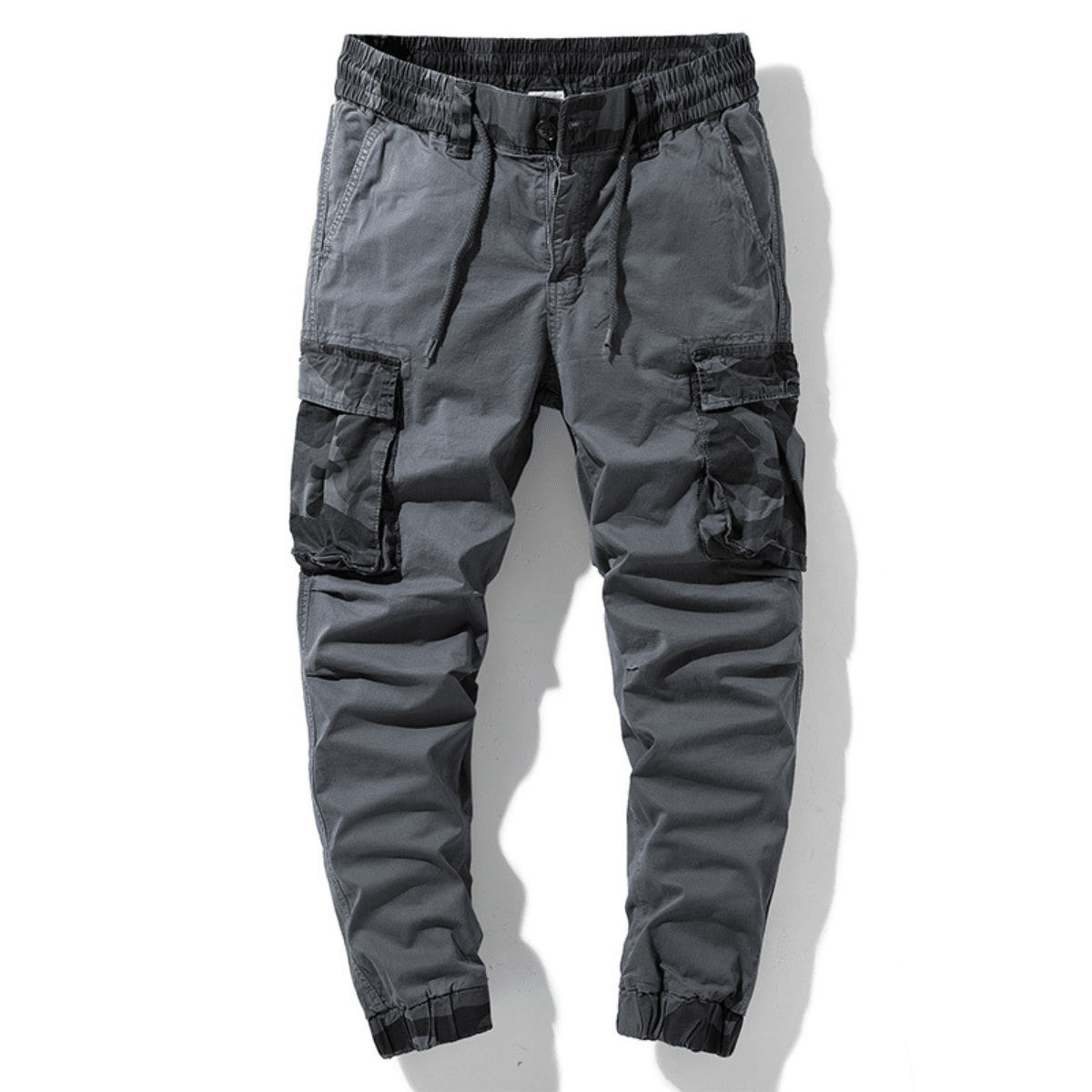 Men's Drawstring Cargo Joggers with Thigh Pockets