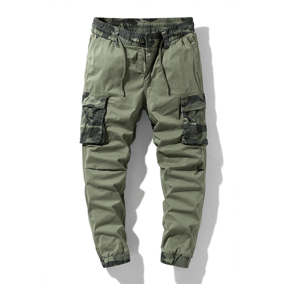Men's Drawstring Cargo Joggers with Thigh Pockets
