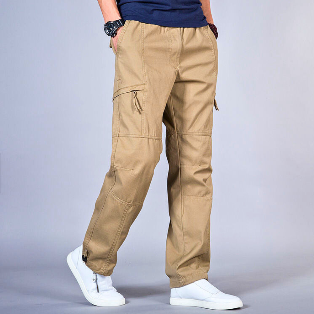 Men's Relaxed Elasticated Waist Cargo Trousers