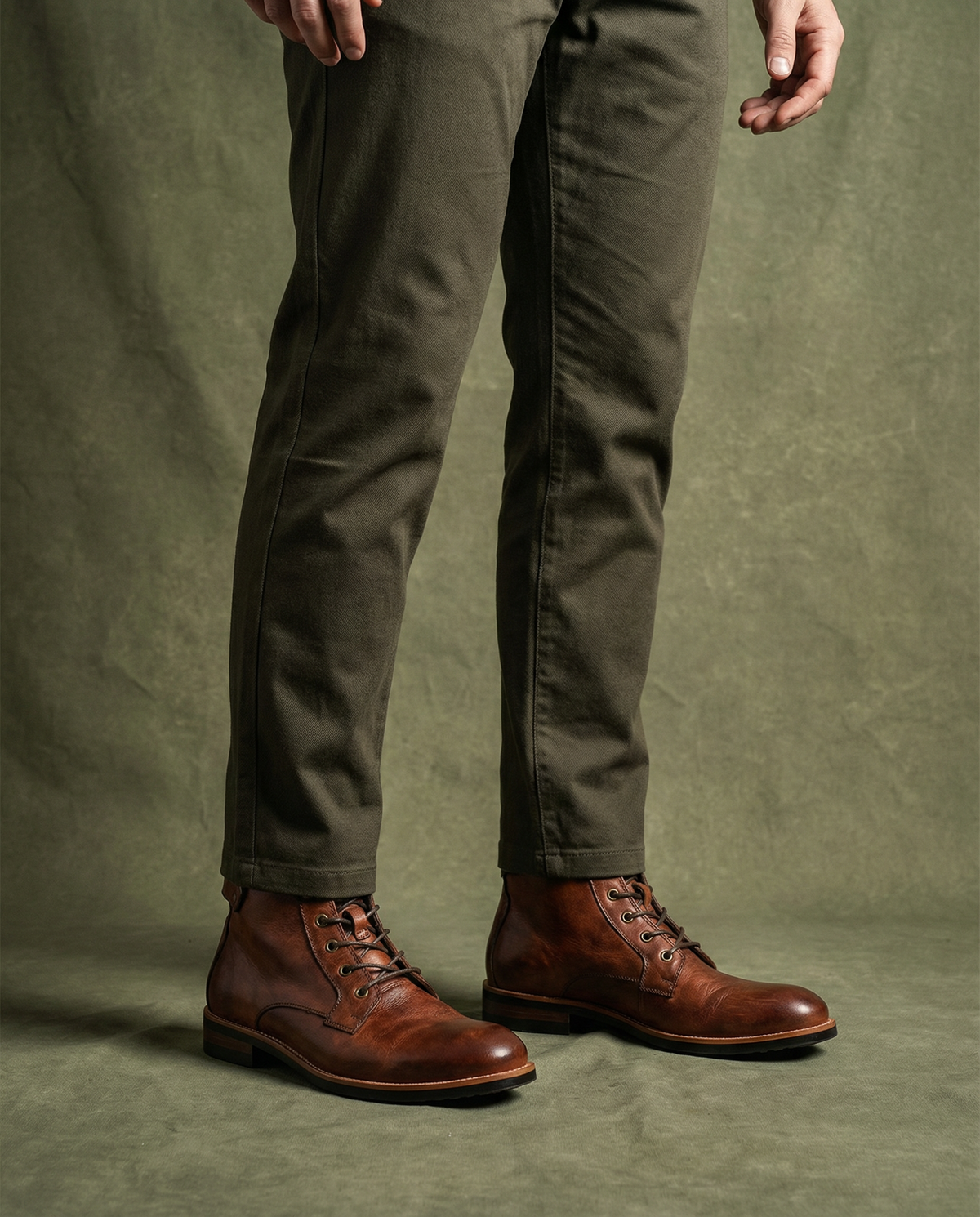 Men's Faux Leather Lace-Up Ankle Boots for Everyday Wear