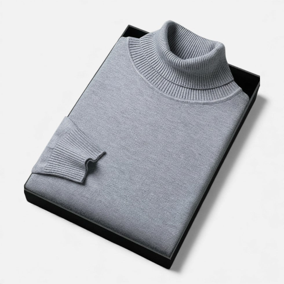 Men's Fine-Knit Roll Neck Jumper