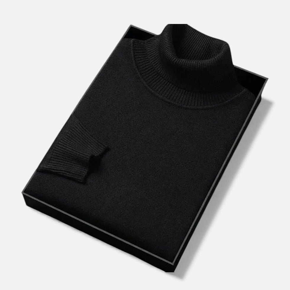 Men's Fine-Knit Roll Neck Jumper