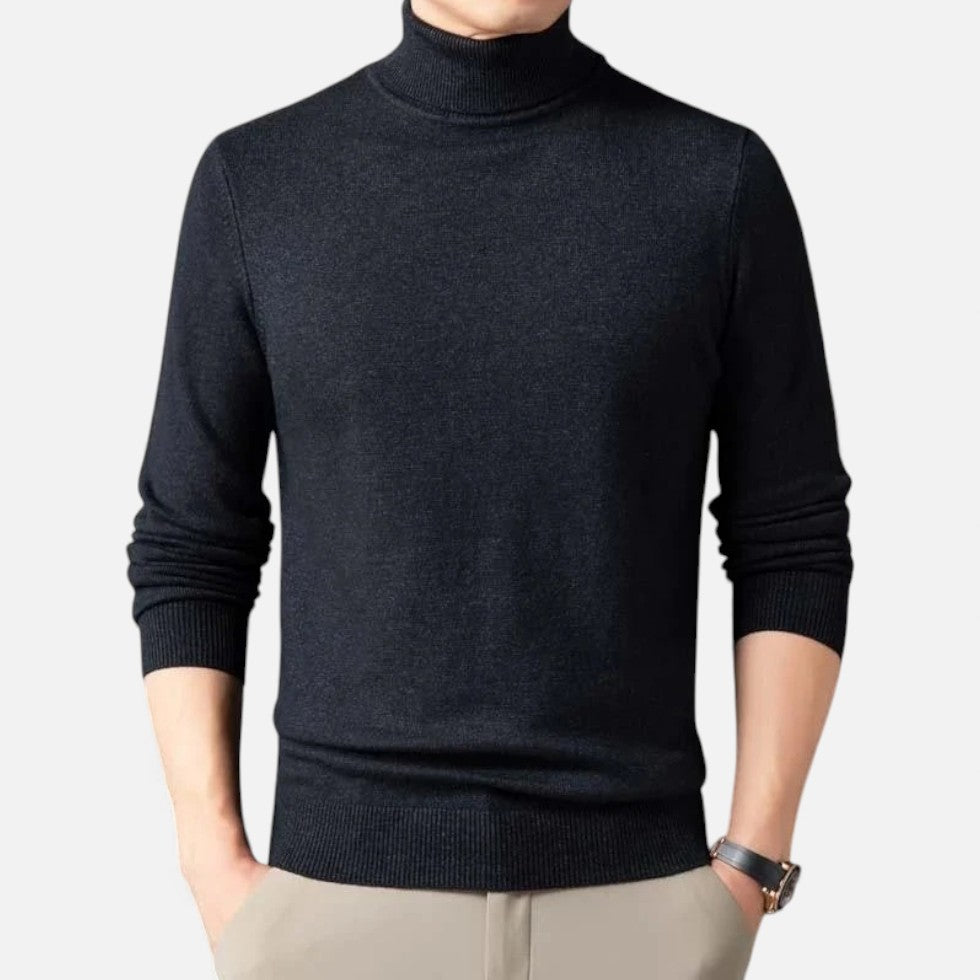 Men's Fine-Knit Roll Neck Jumper
