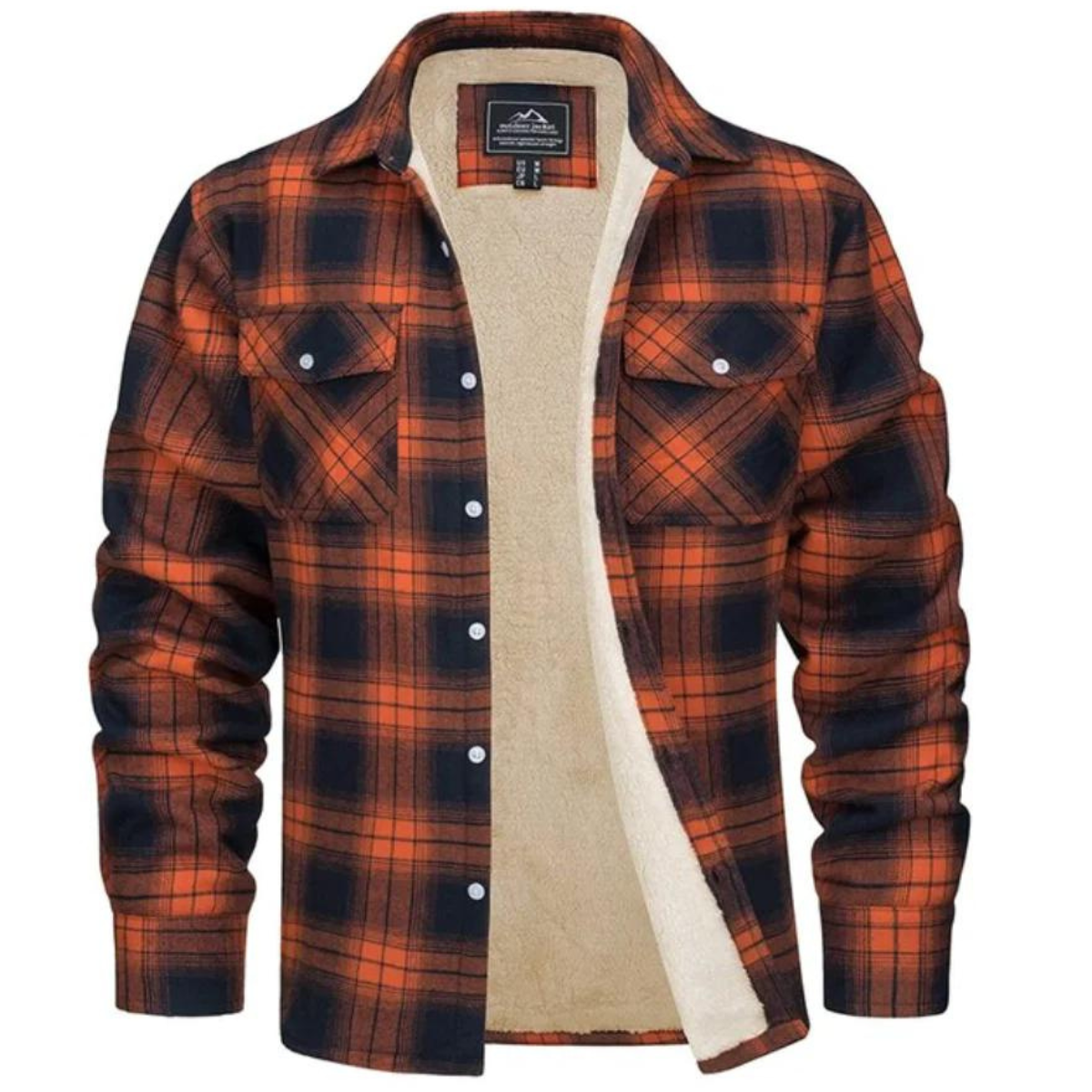 Men's Fleece Lined Check Shirt Jacket