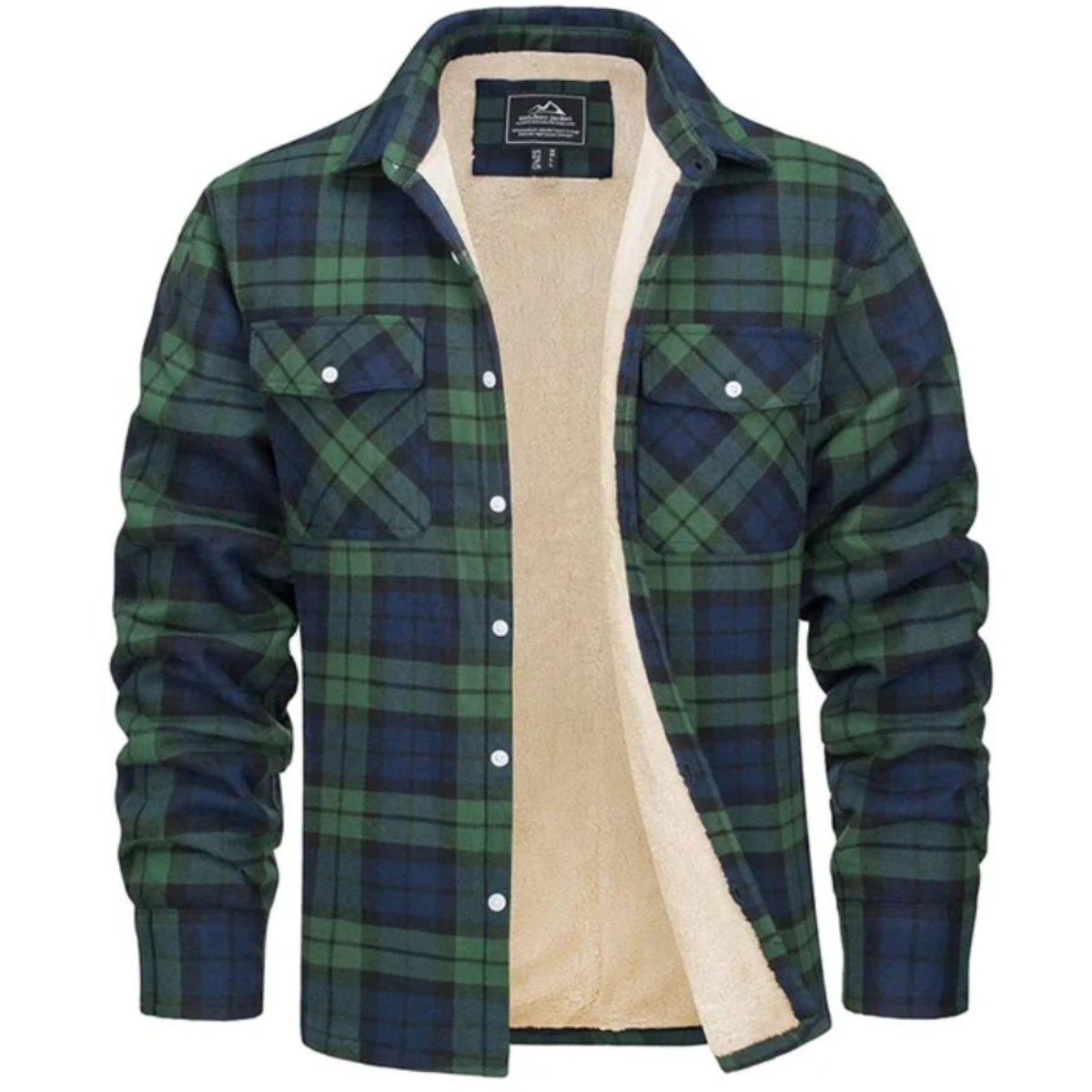 Men's Fleece Lined Check Shirt Jacket