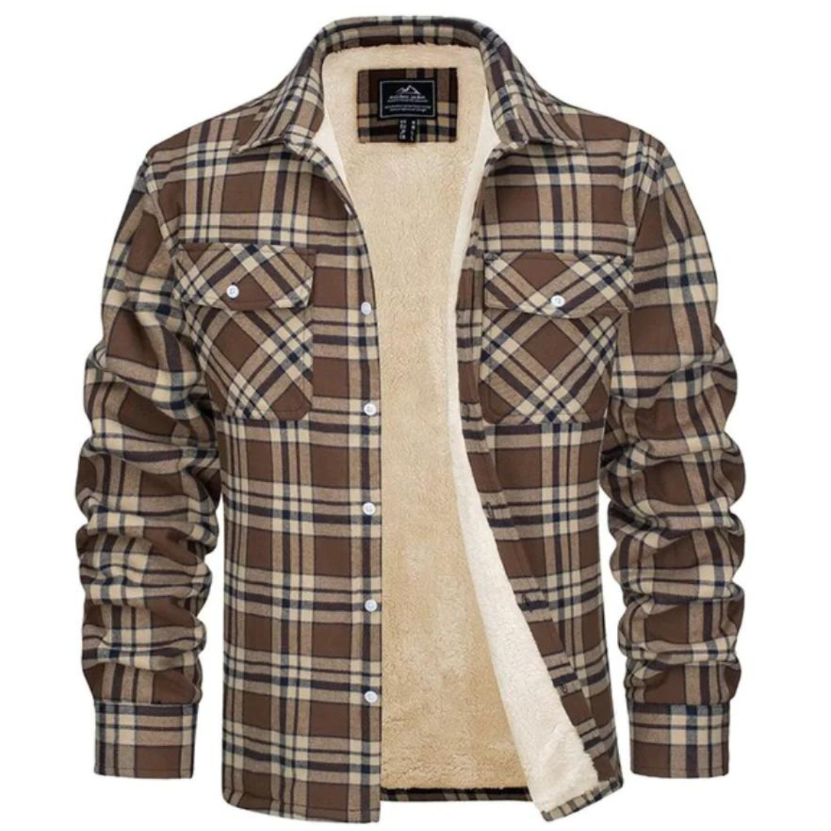 Men's Fleece Lined Check Shirt Jacket