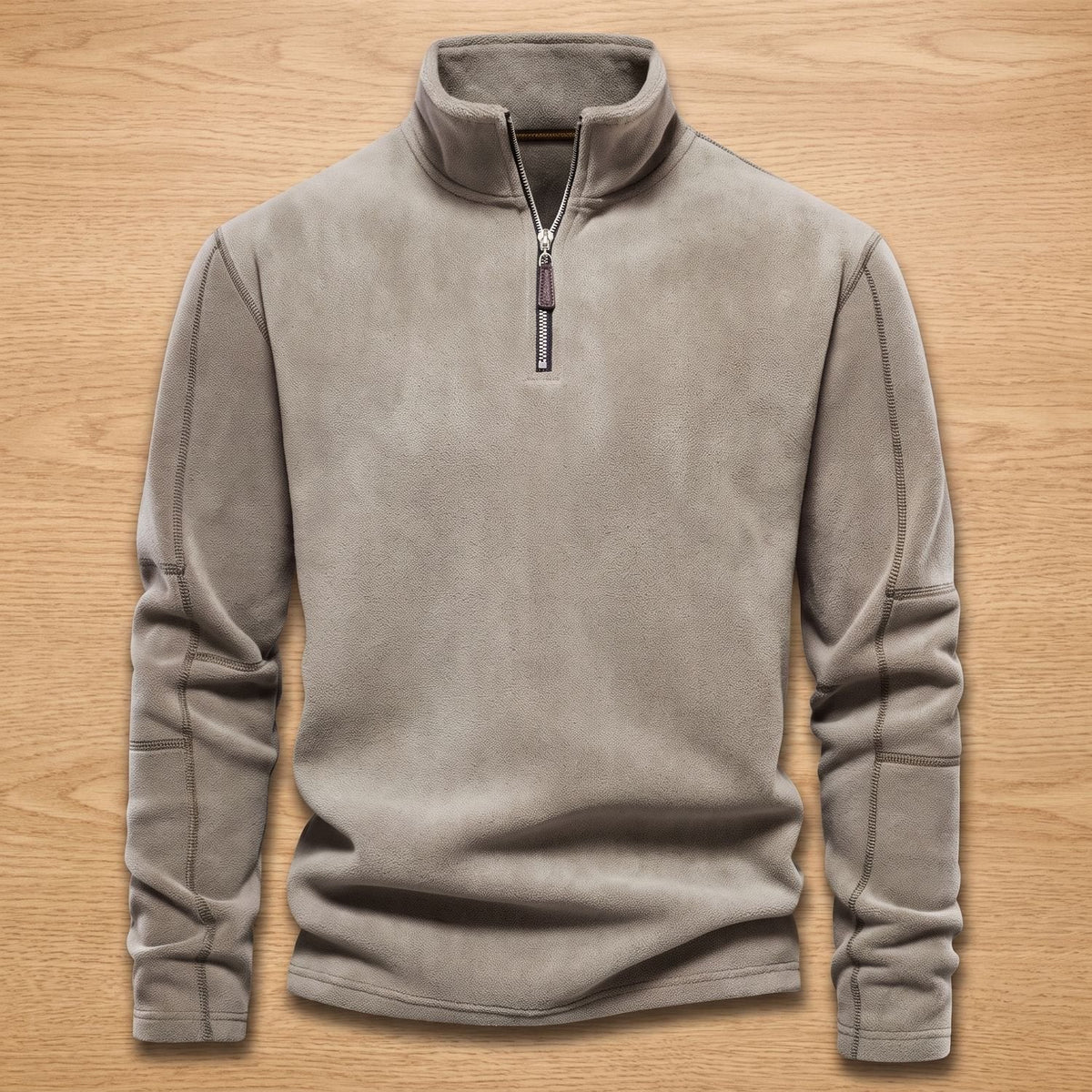 Men's Fleece Quarter-Zip Pullover with Stand Collar