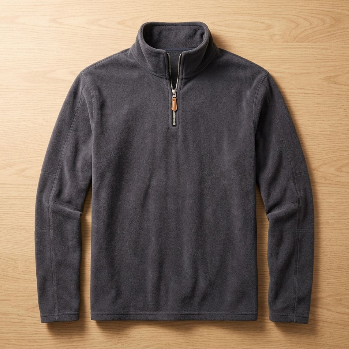 Men's Fleece Quarter-Zip Pullover with Stand Collar