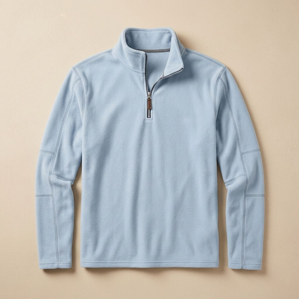 Men's Fleece Quarter-Zip Pullover with Stand Collar