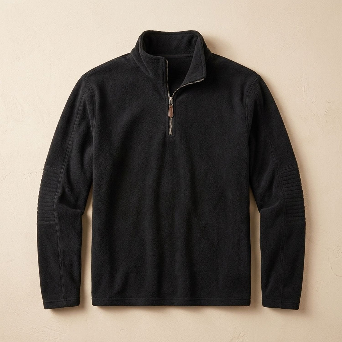 Men's Fleece Quarter-Zip Pullover with Stand Collar