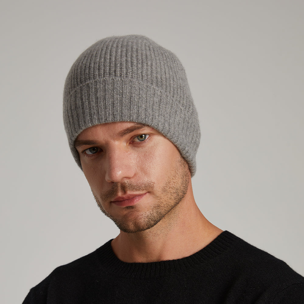 Men's Ribbed Knit Turn-Up Beanie