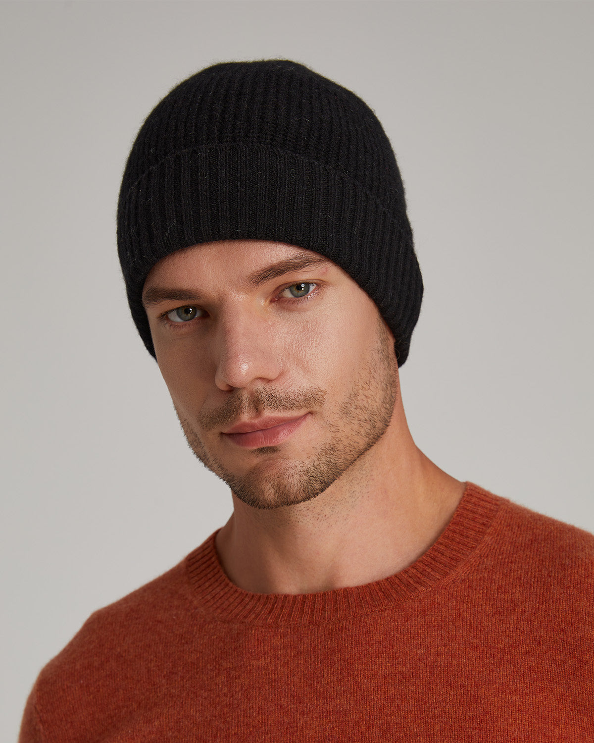 Men's Ribbed Knit Turn-Up Beanie