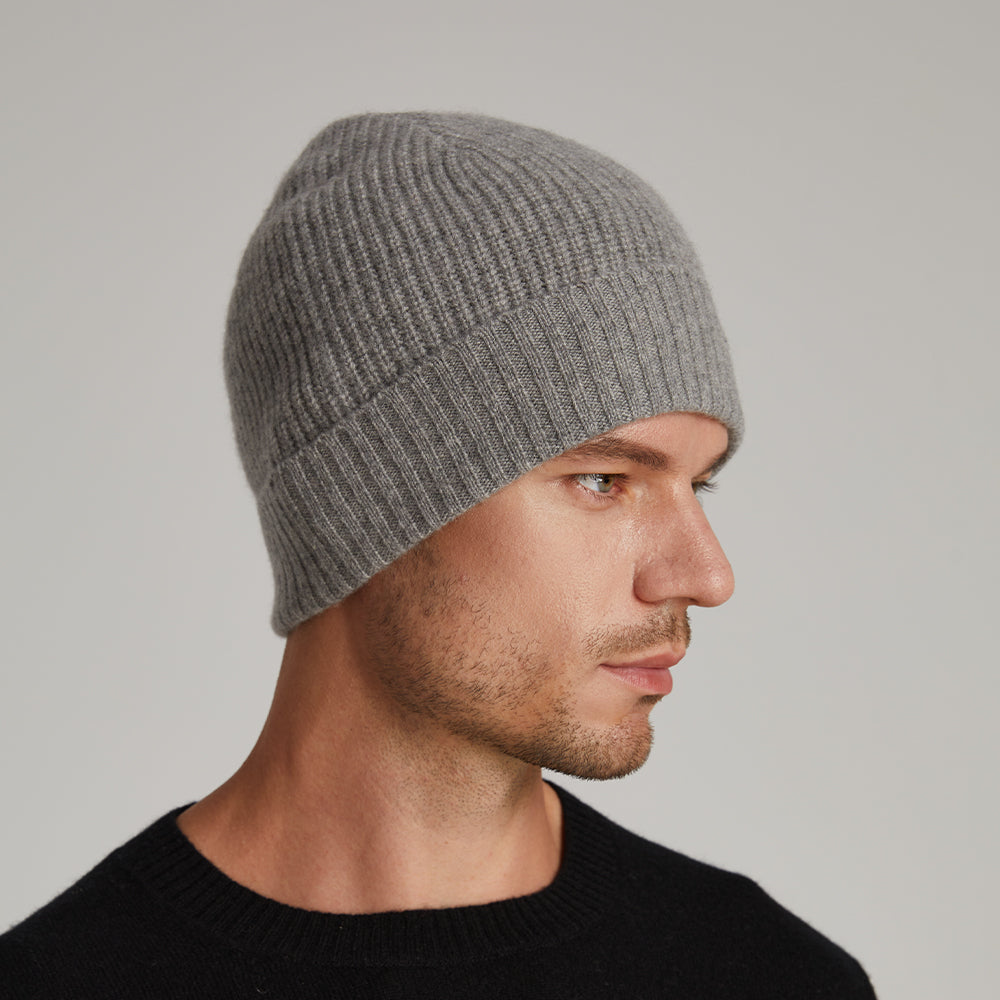 Men's Ribbed Knit Turn-Up Beanie