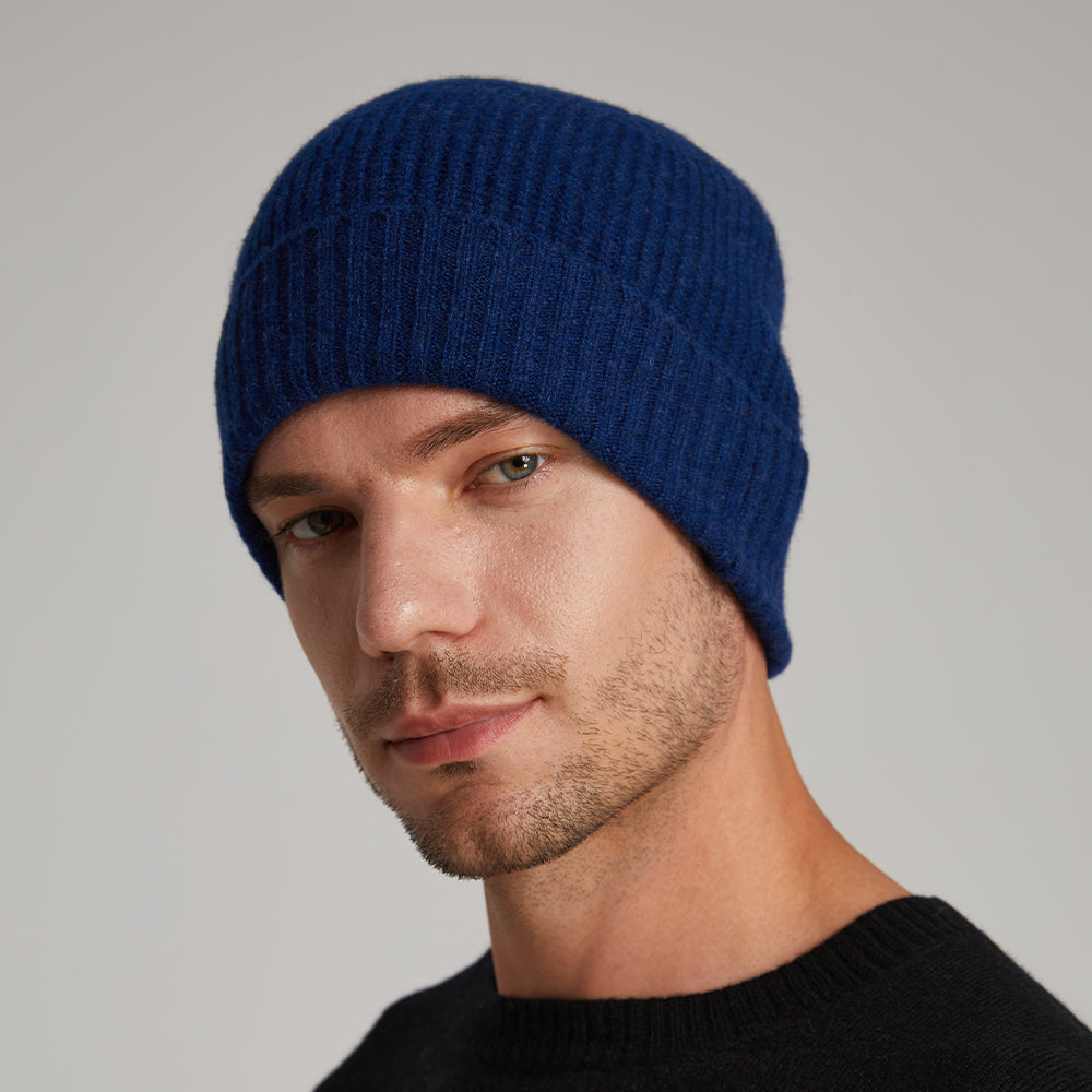 Men's Ribbed Knit Turn-Up Beanie