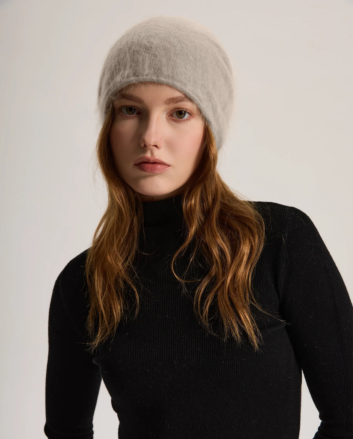 Women's Deep Foldover Mohair-Look Ski Beanie Hat