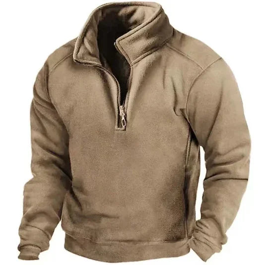 Men's Half-Zip Knitted Fleece Pullover