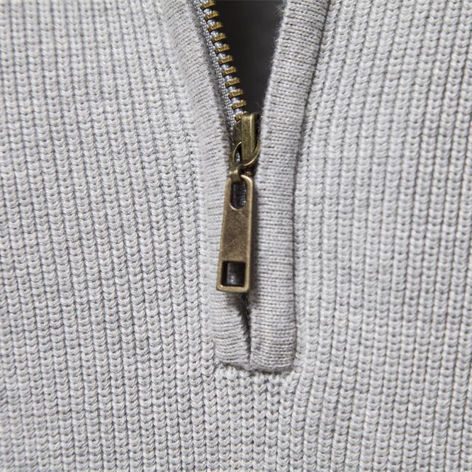 Men's Half-Zip Knit Jumper with Stand Collar