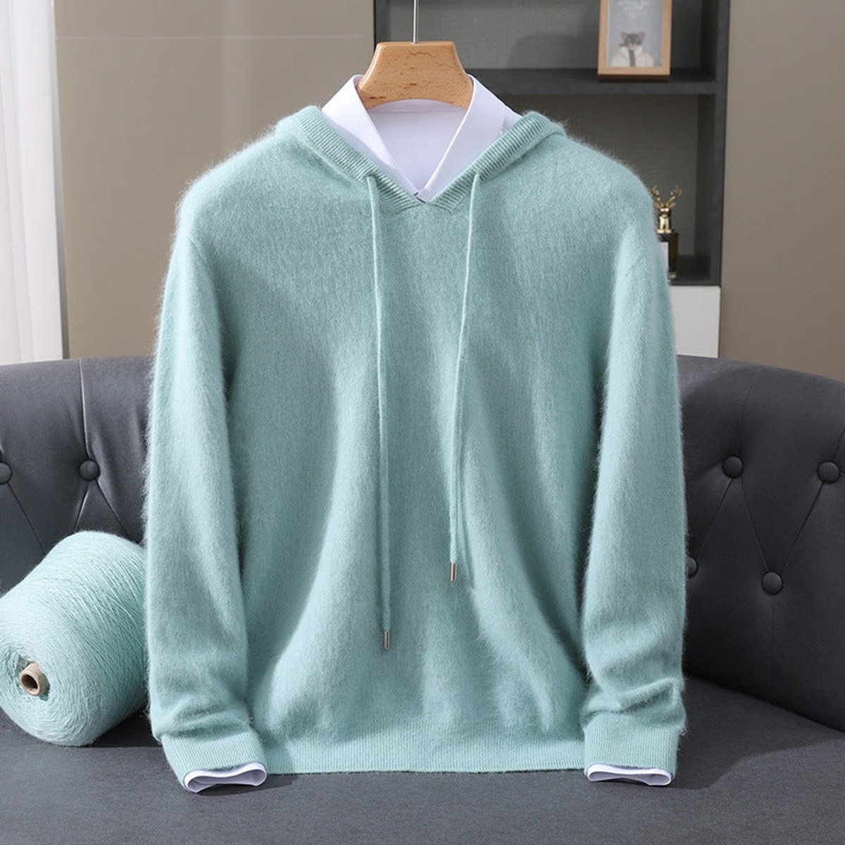 Men's Hooded Pullover Knit Jumper