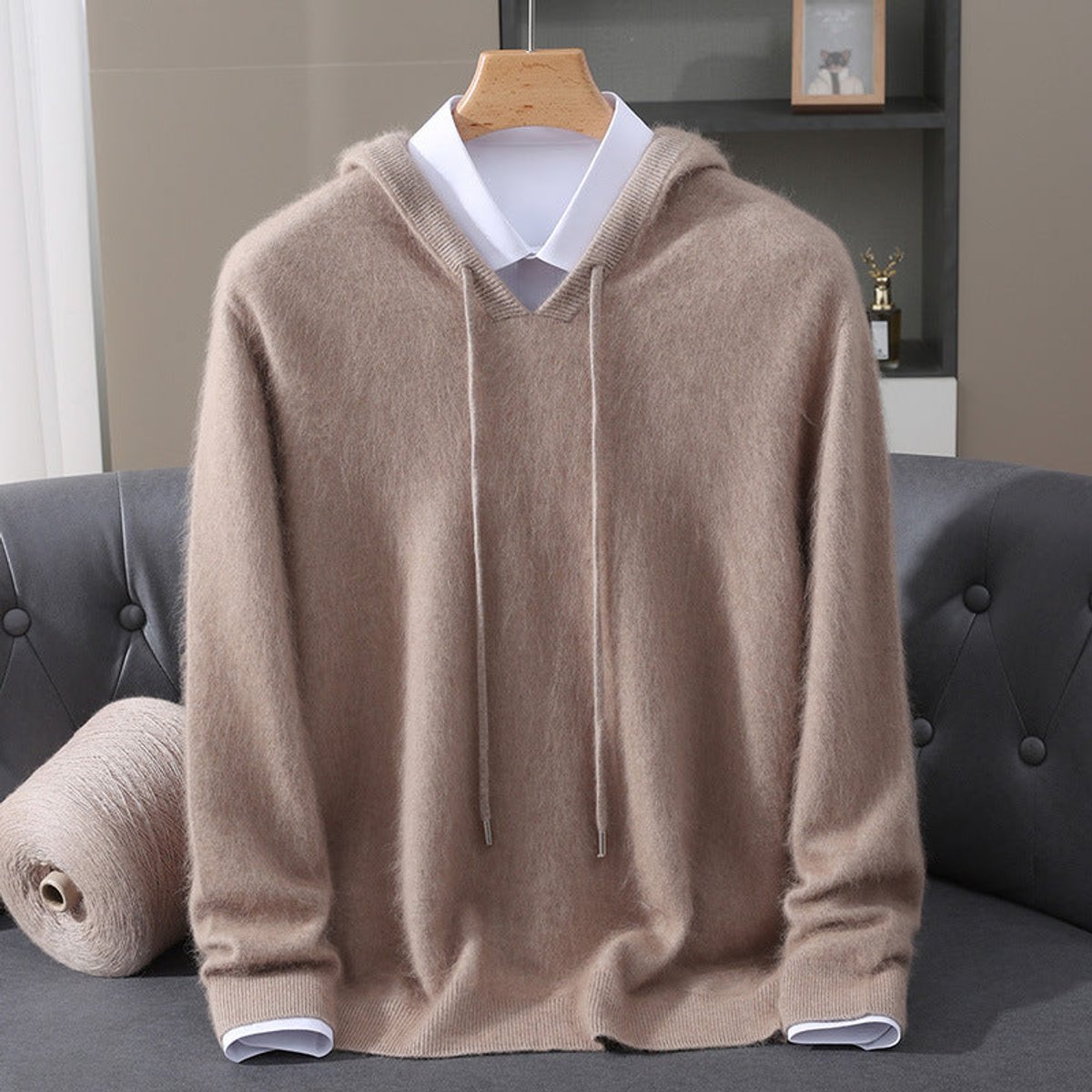 Men's Hooded Pullover Knit Jumper