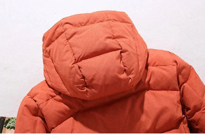 Men's Hooded Padded Winter Parka with Zip Pockets