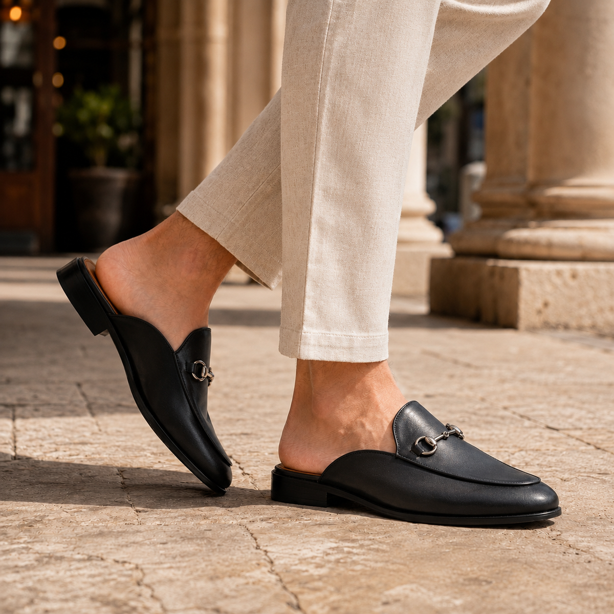 Men's Horsebit Backless Loafer Mules