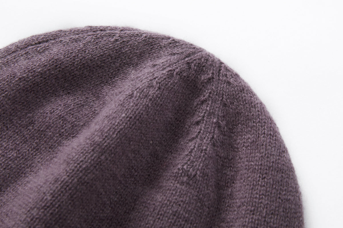 Men's Fine Knit Beanie Hat with Ribbed Cuff