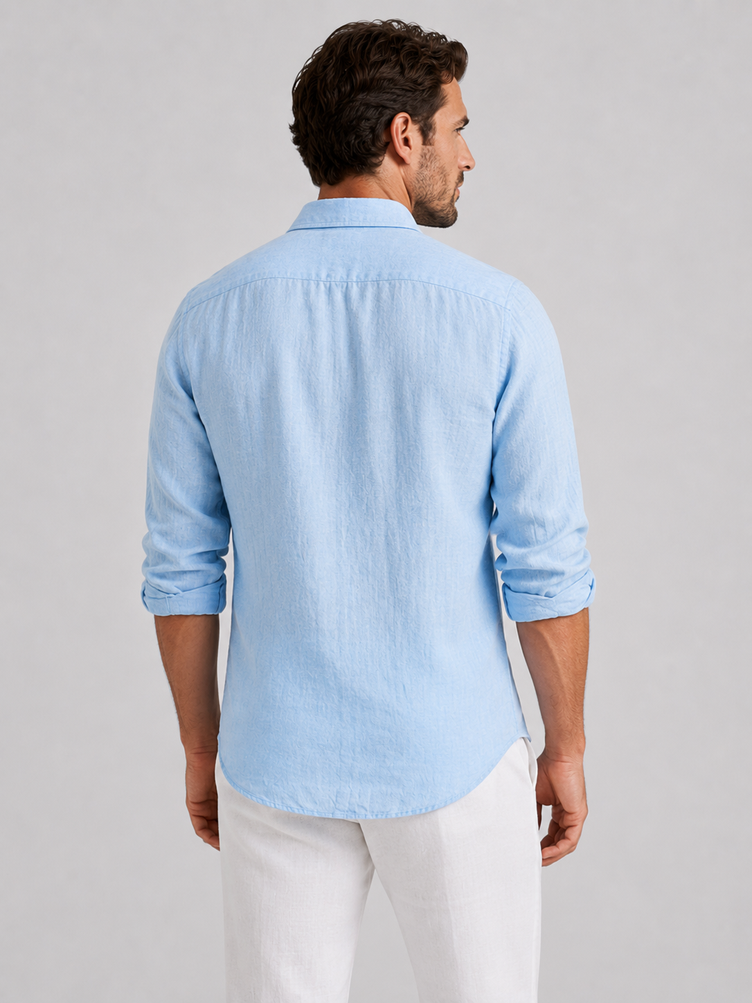 Men's Linen-Look Relaxed Fit Holiday Shirt