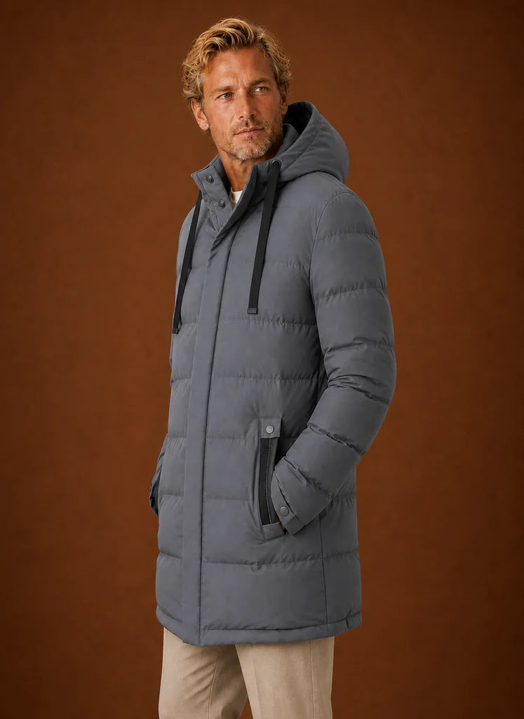Men's Mid-Length Hooded Puffer Coat