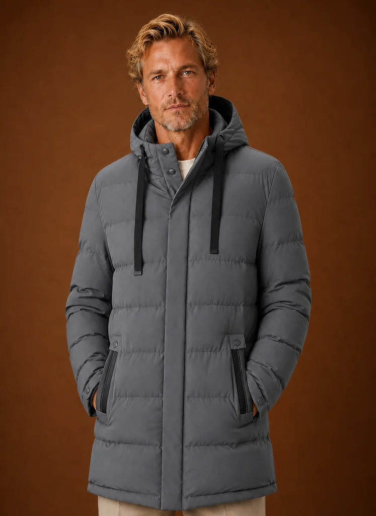 Men's Mid-Length Hooded Puffer Coat