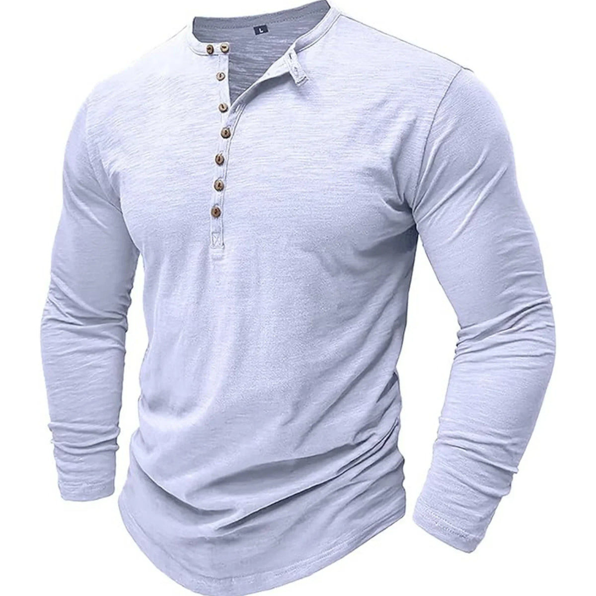 Men's Slim Fit Long Sleeve Henley Top