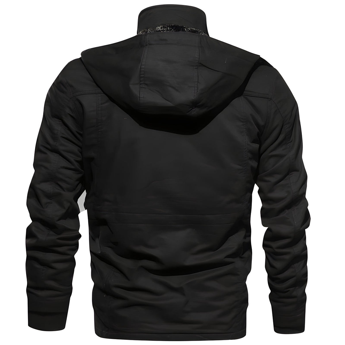 Men's Fleece Lined Multi-Pocket Utility Jacket with Hood