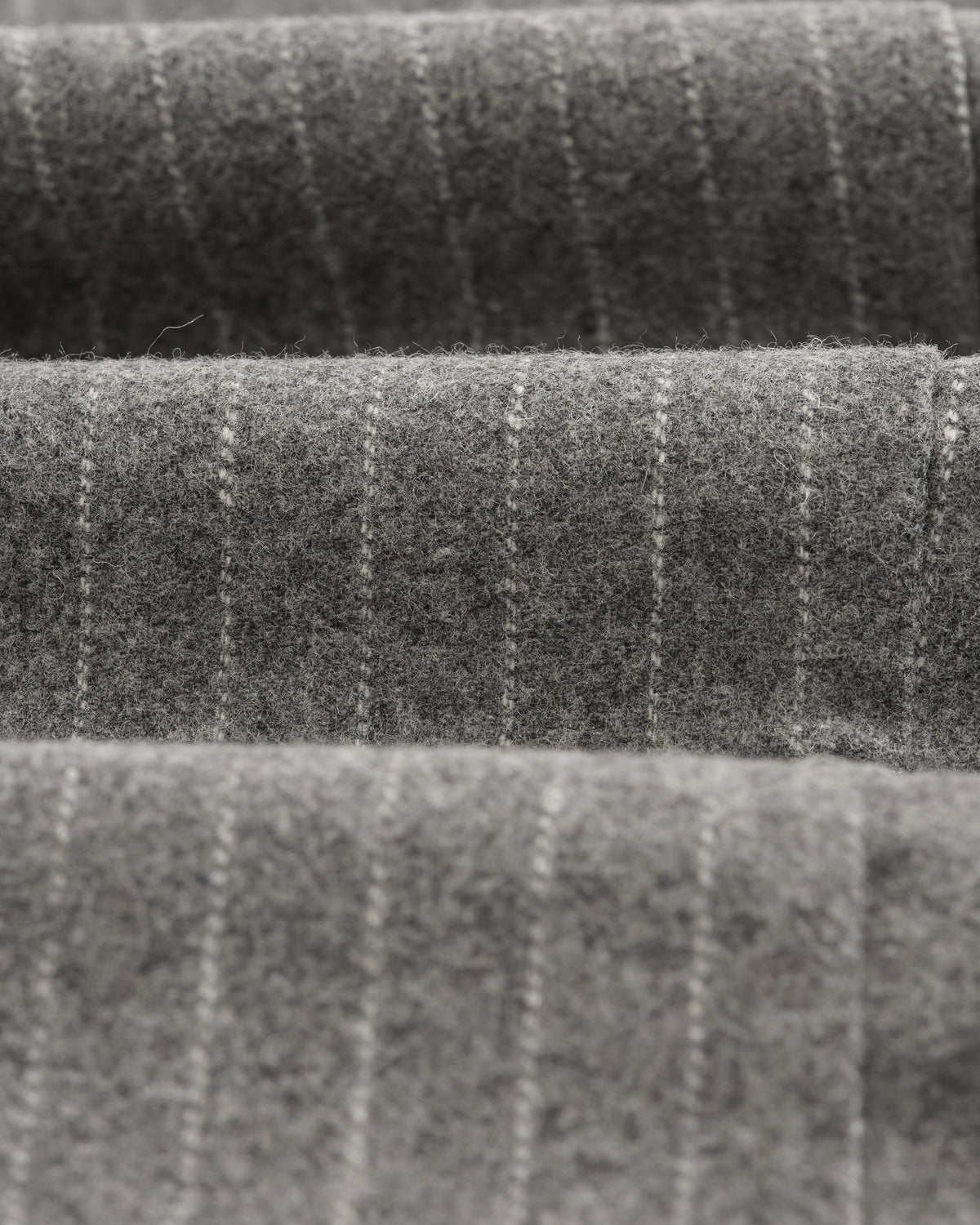 Men's Pleated Pinstripe Wool-Look Wide-Leg Trousers in Grey