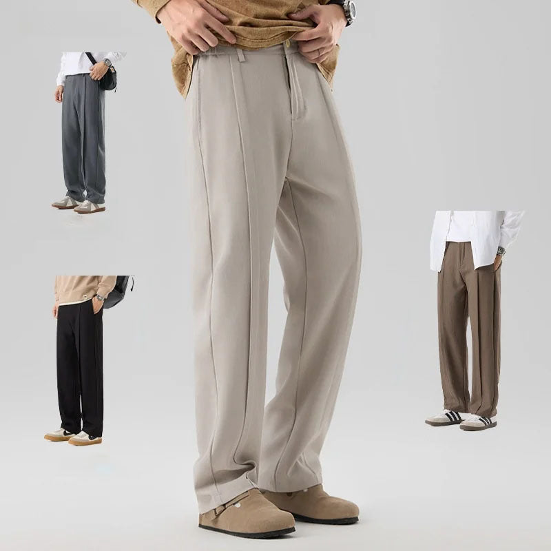 Men's Pleated Drape Trousers with Front Crease