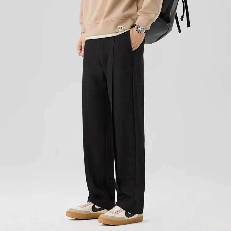 Men's Pleated Drape Trousers with Front Crease