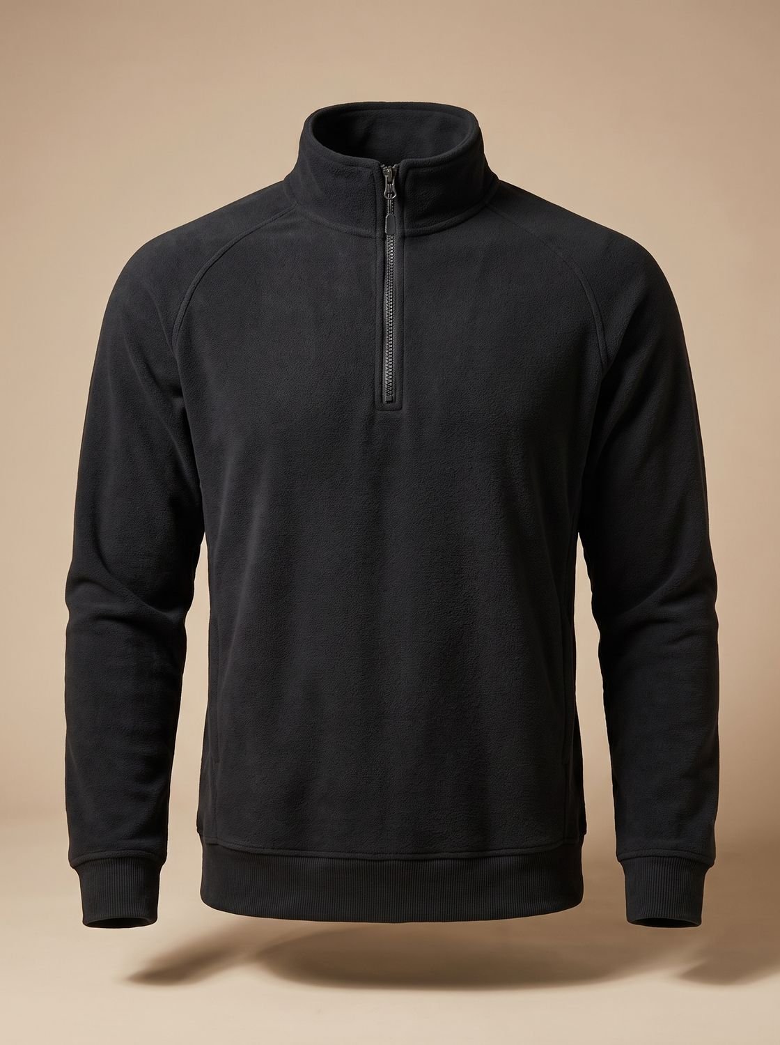 Men's Quarter-Zip Stand Collar Fleece Jumper